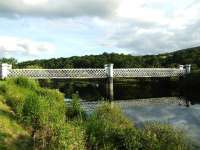 The Tay Viaduct at Logierait near Ballinluig was built to take the railway to Aberfeldy. Seen here in July 2009, it is now used by road vehicles. [See image 24746]<br><br>[John Gray 25/07/2009]