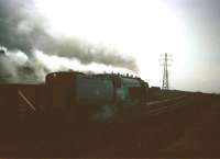 Peppercorn A1 Pacific no 60127 <I>Wilson Worsdell</I> climbs away from Berwick with a down evening freight in April 1963, at which time the locomotive was allocated to Tweedmouth shed.<br><br>[Robin Barbour Collection (Courtesy Bruce McCartney) 17/04/1963]