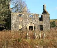 No 1 Riccarton Junction. The shell of the substantial 3-bedroom house built to accommodate the station master and his family stands on the hillside overlooking the north end of the former station in November 2007.<br><br>[John Furnevel 07/11/2007]