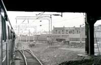 The St Enoch platform at Shields Road shorttly after demolition. Photographed from a passing excursion train in May 1967.<br><br>[Colin Miller /05/1967]