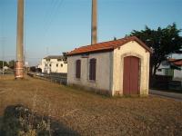 Until 1935 France's second largest island, Ile d'Oleron, had a substantial narrow gauge railway system with around 46km of track and five steam locomotives. Little now remains but this former station still stands near the point where the road viaduct to the mainland starts. There is a narrow gauge tourist railway on Ile d'Oleron but that was built in the 1960s using army equipment removed from the Maginot line and does not follow the old railway formation. <br><br>[Mark Bartlett 24/06/2009]