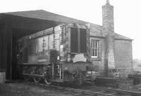 D3891 at Kelso goods depot carrying <I>The Kelso Lad</I> headboard made by Ian Fergusson to commemorate the last goods train over the branch on 29 March 1968 [See image 22937]. The shunter is still displaying a St Margarets shed code although 64A had been officially closed 10 months previously and the locomotive reallocated to 64H Leith Central.<br><br>[Bruce McCartney 29/03/1968]