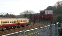 The 10.00 ex-Stranraer Harbour, formed by SPT liveried 156431, departs from Hexham at 1430 on 26 February 2007, with approximately half an hour still to go on its 5 hour journey to Newcastle Central.  <br><br>[John Furnevel 26/02/2007]