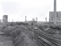 The sidings serving the west coal staithes at Blyth, photographed in 1987 [with thanks to John Watt]. [See image 39288]<br><br>[Bill Roberton //1987]