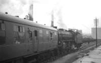 B1 4-6-0 no 61342 brings <I>Scottish Rambler no 5</I> into  Ardrossan North on 10 April 1966 following a visit to Montgomerie Pier. The Shell refinery and its associated sidings form the backdrop.<br>
<br><br>[Robin Barbour Collection (Courtesy Bruce McCartney) 10/04/1966]