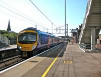 The 0938 FTPE service to Edinburgh (ex-Manchester Airport) leaving Lockerbie on 13 August 2009.<br>
<br><br>[Bruce McCartney 13/08/2009]