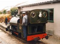 0-4-2ST No 3 <I>Sir Haydn</I> at Tywyn Shed on the Talyllyn Railway in July 1992.<br><br>[Ken Browne 22/07/1992]