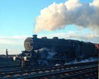 Black 5 no 44685 hurries past Kingmoor shed with an up freight on 3 December 1966.<br><br>[Bruce McCartney 03/12/1966]