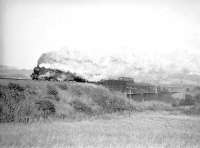 A B1 takes a train south over Jamestown viaduct in the early sixties.<br><br>[Robin Barbour Collection (Courtesy Bruce McCartney) //]