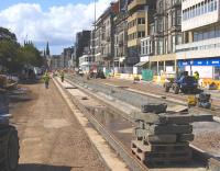 Edinburgh tram update 25 August 2009. View west from the new pedestrian access crossing at the foot of Frederick Street.<br><br>[Bill Roberton 25/08/2009]