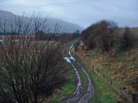 Looking east along the branch from the Alva Railway to Glenochil Pit. Glenochil was intended to be a super pit but regrettably most coal in the area had already been worked out. The site of the mine is now a prison.<br><br>[Ewan Crawford 26/12/2002]