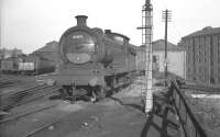 Shed scene at Sunderland, South Dock, in the late 1950s/early 1960s, with   of displaying a badly burned smokebox door. <br><br>[K A Gray //]