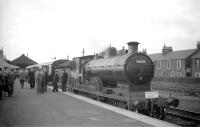 54465 stands at Grangemouth with the BLS rail tour originating from Polmont on 7 May 1960 <br><br>[Robin Barbour Collection (Courtesy Bruce McCartney) 07/05/1960]