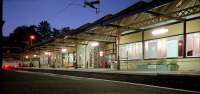 The terminus at Milngavie in 1987, mid July. The canopy roof was receiving some attention. This was the evening before I started work at Ravenscraig.<br><br>[Ewan Crawford //1987]