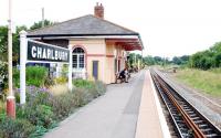 The charming station at Charlbury looking towards Oxford. It's not only Scotland and Wales that see railway investment, the works on the right are associated with the Charlbury - Wolvercot Junction (Oxford) re-doubling.<br><br>[Ewan Crawford 06/09/2009]
