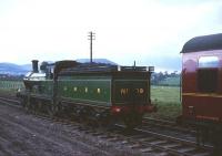 No 49 running round the Branch Line Society rail tour at Roslin on 16 October 1965, with the Pentland Hills forming the backdrop. [Ref Query 10256] [See image 24338] <br><br>[Robin Barbour Collection (Courtesy Bruce McCartney) 16/10/1965]