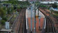 Not much has changed at Airdrie despite the works for the Airdrie-Bathgate re-opening further east. Well, the grass is a bit longer on the former eastbound platform.<br><br>[Ewan Crawford 26/09/2009]