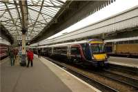 Turbostar 170452 waits in platform 3 Aberdeen before forming the 1637 hrs service to Glasgow Queen Street on 25 September 2009.<br><br>[John McIntyre 25/09/2009]