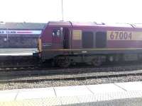 EWS 67004 waits at Perth with the RHT train on 7 October.<br><br>[Malcolm Gwynne 07/10/2009]