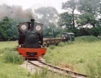 Tattoo seems to be blinking in the sun at the Kerr Stuart Gala at the Amerton Farm Railway. Probably quite justified - the temperature hit 32 degrees C, and I got badly sunburned.<br><br>[Ken Strachan 18/06/2005]