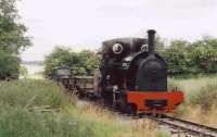 Tattoo at the Kerr Stuart Gala at the Amerton Farm Railway.<br>
An amiable outfit comprising a wobbly loop of rails laid in a field.<br><br>[Ken Strachan 18/06/2005]