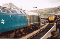 I'm not sure this ever happened on the 'big railway'. Classes 20, 37, and 47 meet at Winchcombe at a diesel gala.<br><br>[Ken Strachan 27/12/2007]