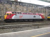 A Brush type 4 (57305) on standby duty in the sidings by Carlisle station.<br><br>[Bruce McCartney 12/10/2009]