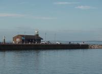 Not the Mediterranean but glorious Morecambe Bay. Morecambe Harbour station, on the Stone Jetty, lives on long after closure. It is now a popular cafe with views of the Cumbrian coastline from Barrow to Silverdale. <br><br>[Mark Bartlett 05/10/2009]