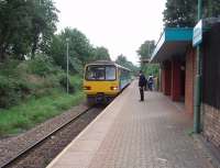 Basic facilities at Heath Low Level but there is a half hourly service in each direction during the day. The next station on the Coryton branch is Ty Glas, which generates a lot of traffic from government offices, and Heath LL is used as an interchange between this line and that to Caerphilly and Rhymney at the High Level station [See image 25564]. 143614 is on a City Line service and will go through Cardiff then out to Radyr. <br><br>[Mark Bartlett 18/09/2009]