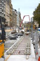 View east along Princes Street on 13 October with concrete 'sleepers' being set out.<br>
<br><br>[Bill Roberton 13/10/2009]