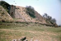 This railway was built to carry iron ore from the Brendon Hills (just east of Exmoor) to a harbour at Watchett. The ore was ferried across the Bristol Channel for the steelworks at Ebbw Vale.<br /><br>
<br /><br>
Part of the railway was an 800 foot incline and this picture is the remains of the winding house at the summit - taken about 1965.<br><br>[John Thorn //1965]