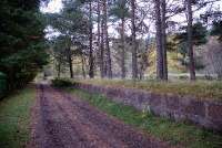 The platform face of Advie Station in October 2009. A regular visitor here during the shooting season was King Edward the seventh when he was Prince of Wales, since this was the closest station to Tulchan Lodge.<br><br>[John Gray 20/10/2009]