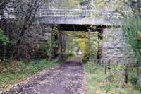 Advie looking south.The station platform is on the left under the bridge.<br><br>[John Gray 20/10/2009]