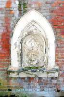 A wonderful but neglected fountain on the westbound platform at Glazebrook. 1872 is featured prominently.<br><br>[Ewan Crawford 10/09/2009]