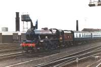 5690 <I>Leander</I> enters Leeds station with the inbound <I>Trans Pennine Pullman</I> to Carlisle on 10 April 1982.<br><br>[David Pesterfield 10/04/1982]