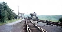 Parsley Hay station looking south. The Cromford and High Peak line to  Cromford forks left; the line to Ashbourne forks right. Now part of the Tissington Trail for walkers and cyclists.<br><br>[John Thorn /09/1963]