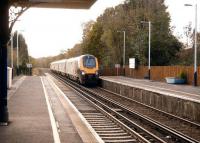 An eastbound CrossCountry DMU runs through Sway on the Bournemouth - Southampton line on 2 November.<br><br>[Peter Todd 02/11/2009]