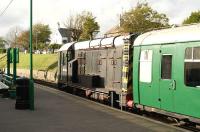 08436 shunting at Swanage station on <I>The Swanage Railway</I> on 4 November 2009.<br><br>[Peter Todd 04/11/2009]