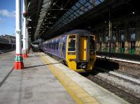 158753 departs south from platform 2 at Preston with a Northern service to York on a sunny afternoon on 6 April 2007.<br><br>[John McIntyre 06/04/2007]