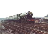 4472 <i>Flying Scotsman</I> eastbound approaching Skipton station with its Diamond Jubilee special in April 1983.<br><br>[David Pesterfield /04/1983]