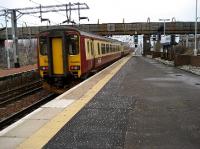 156435 departs from platform 3 at Motherwell on a chilly 2 January 2008 with a late afternoon service to Cumbernauld.<br><br>[John McIntyre 02/01/2008]