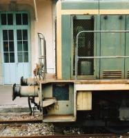 Pierre the Polite Engine - that blackboard by the steps is headed 'Etiquettes'. So EITHER Le Gros Controlleur pops out every morning with a fresh piece of chalk, and tells the engine to shunt gently, wash behind its buffeurs, and never to toot at little old grandes dames who aren't expecting it; OR it means 'duties'. I prefer option 1.<br><br>[Ken Strachan 12/09/2009]