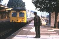 When posties met trains - Chepstow (already unstaffed) station one sunny morning in the summer of 1971.<br>
<br><br>[David Spaven //1971]