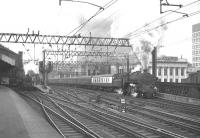 A pair of standard class 4 moguls on pilot duty at Glasgow Central in July 1966.<br><br>[Colin Miller /07/1966]