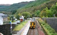 The 1203 Kyle of Lochalsh - Inverness train restarts from Stromeferry on 29 September 2009.<br>
<br><br>[John Furnevel 29/09/2009]
