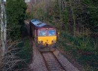 66075 running light engine westbound from Bristol to Portbury on 3  December 2009, passing the site of Clifton Bridge station, closed in September 1964.<br>
<br><br>[Peter Todd 03/12/2009]