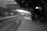 The Buchan and Mearns Railtour was jointly organised by the Stephenson Locomotive Society and the Strathspey Railway Association on 26 May 1973. The 3 car Metro-Cam DMU is seen here approaching Platform 9 at Aberdeen. The tour had started at Glasgow Queen St and visited Brechin before coming through Aberdeen going on to visit the Waterloo branch and Fraserburgh. <br><br>[John McIntyre 26/05/1973]