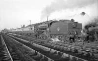 B1 no 61278 stands alongside Kingmoor shed on 3 December 1966 with the <I>Last B1</I> railtour. Following the stop, the special returned to Edinburgh via the Waverley route. <br><br>[Robin Barbour Collection (Courtesy Bruce McCartney) 03/12/1966]