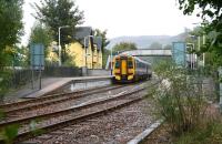 The 1443 Kyle of Lochalsh - Inverness stands at Garve on 1 October 2009.<br><br>[John Furnevel 01/10/2009]