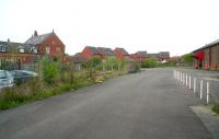 Part of the once bustling goods yard that served the City of Ripon, seen from the main entrance on Hutton Bank on 24 April 2009. Part of the large former station building on the old Leeds - Northallerton main line (closed  to passengers in March 1967) can be seen on the left. On the right is one of several goods sheds which, along with other ex-railway properties on the site, is currently in use as commercial premises. [See image 25136]<br>
<br><br>[John Furnevel 24/04/2009]